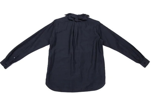 TOUJOURS Linen Blend Cutting Collar Blouse K-170579_012