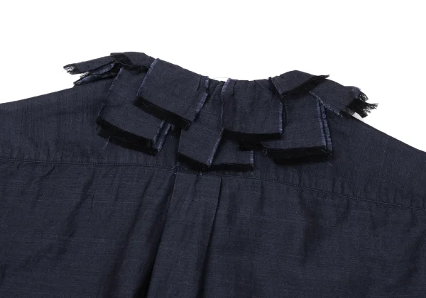 TOUJOURS Linen Blend Cutting Collar Blouse K-170579_013