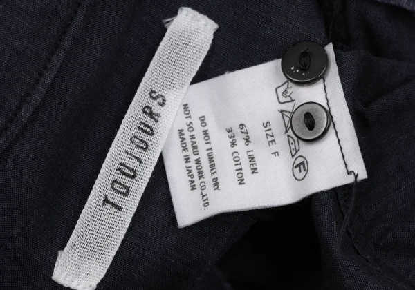 TOUJOURS Linen Blend Cutting Collar Blouse K-170579_015