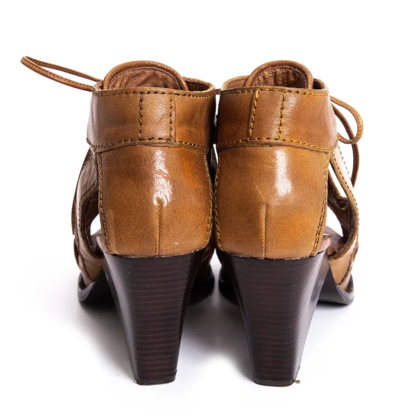 zucca Open Toe Leather Heel Sandal K-170590_005