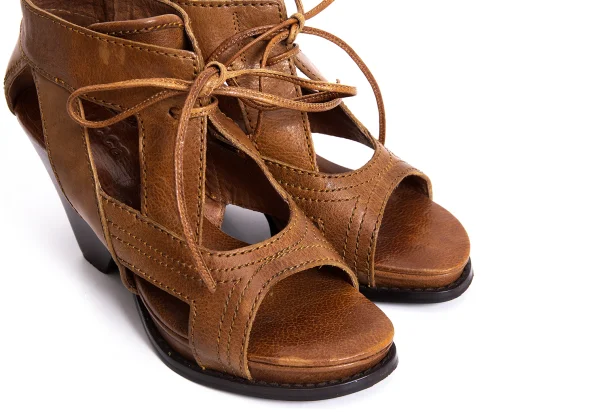 zucca Open Toe Leather Heel Sandal K-170590_008