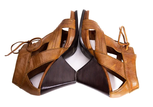 zucca Open Toe Leather Heel Sandal K-170590_009