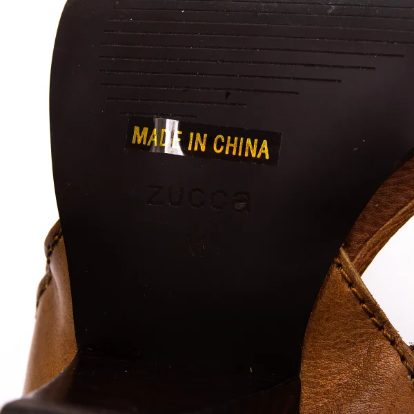 zucca Open Toe Leather Heel Sandal K-170590_013