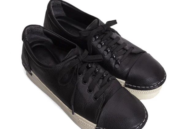 ズッカzucca プラットフォームレザーローカットスニーカー 黒L(24.5位