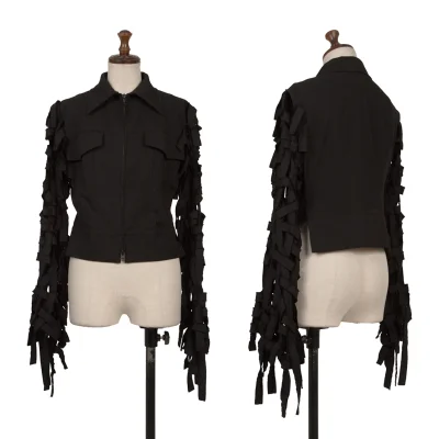 B Yohji Yamamoto Braided Sleeve Design Short Blouson