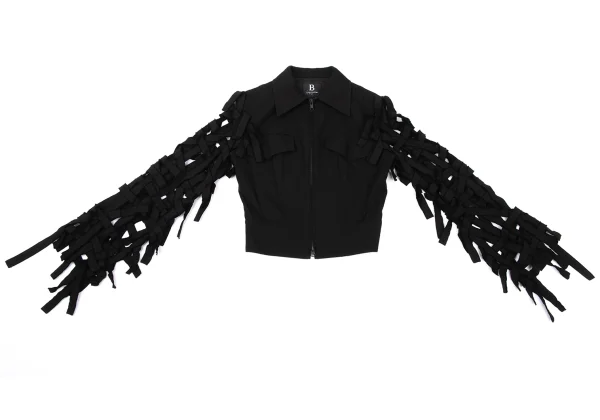 B Yohji Yamamoto Braided Sleeve Design Short Blouson K-170593_002