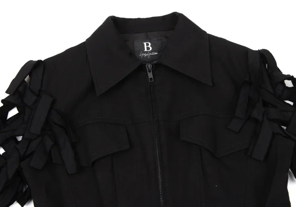 B Yohji Yamamoto Braided Sleeve Design Short Blouson K-170593_003