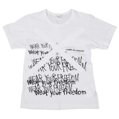 COMME des GARCONS Cross Patch Poem Print T-shirt