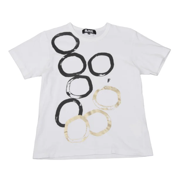 BLACK COMME des GARCONS Drawing Circle Print T-Shirt White,Black S K-170598_001
