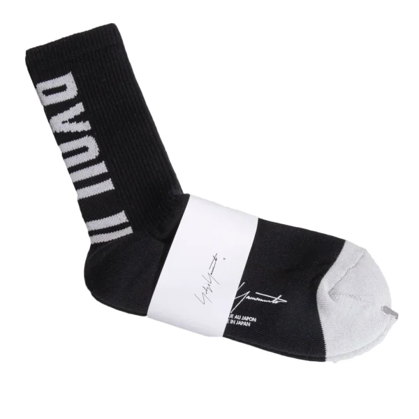 Yohji Yamamoto Logo Jacquard Rib Socks Black  K-170609_001