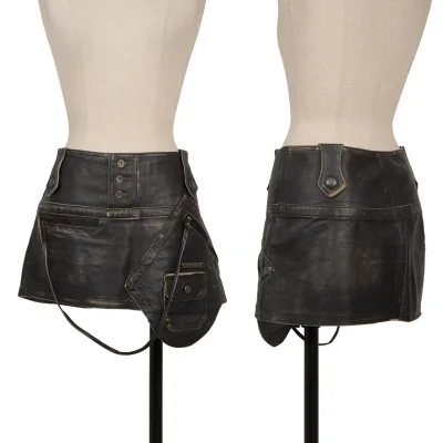 DIESEL Zip Pocket Design Leather Mini Skirt