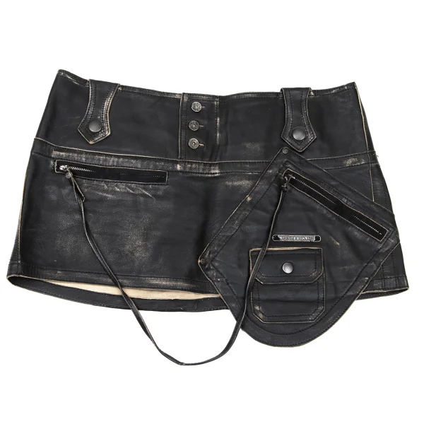 DIESEL Zip Pocket Design Leather Mini Skirt K-170615_002