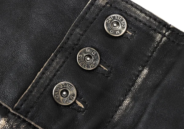 DIESEL Zip Pocket Design Leather Mini Skirt K-170615_005