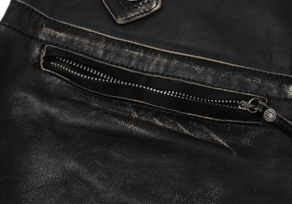 DIESEL Zip Pocket Design Leather Mini Skirt K-170615_009