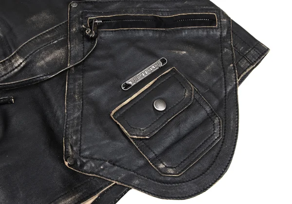 DIESEL Zip Pocket Design Leather Mini Skirt K-170615_010