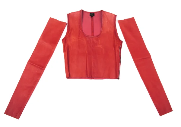 Jean Paul GAULTIER FEMME Lamb Leather Arm Covers Sleeveless Top K-170616_002