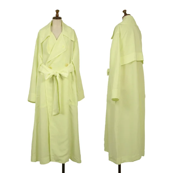 ISSEY MIYAKE Cupro Paper Long Shirt Coat Light Green 2 K-170621_001