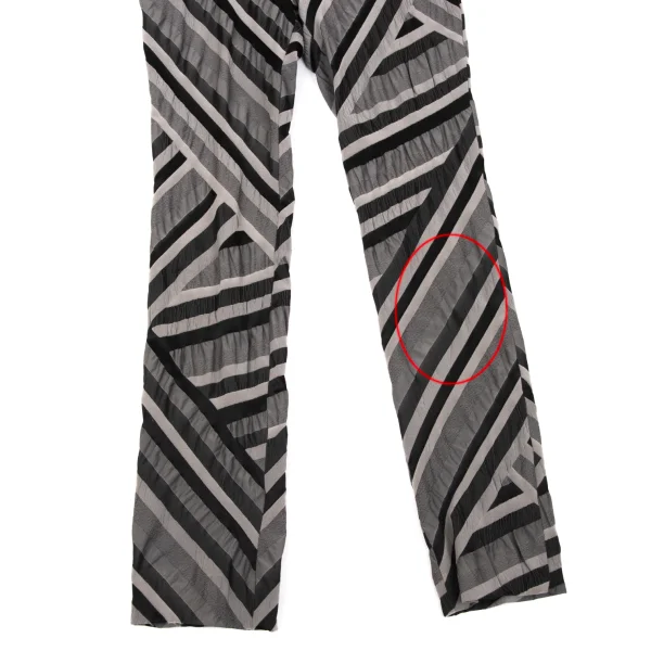ISSEY MIYAKE Stretch Mixed-material Striped Pants K-170623_008
