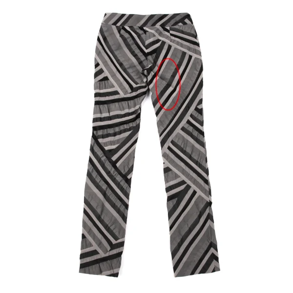 ISSEY MIYAKE Stretch Mixed-material Striped Pants K-170623_011