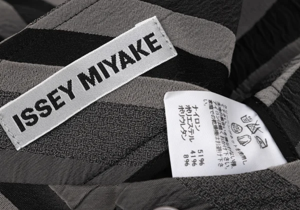ISSEY MIYAKE Stretch Mixed-material Striped Pants K-170623_015