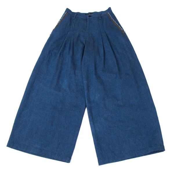 Y's Cutting Tuck Wide Jeans Blue 1 K-170627_001