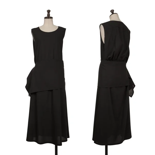 Y's Waist Wrap Sleeveless Dress Black S-M K-170636_001