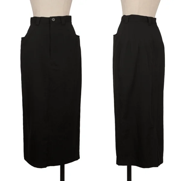 Y's Wool Back Slit Skirt Black S K-170639_001