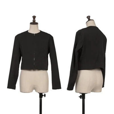 Y's Poly Zip-up Collarless Jacket