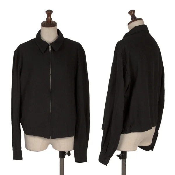 Y's Silk Nep Zip-up Jacket Black M K-170641_001