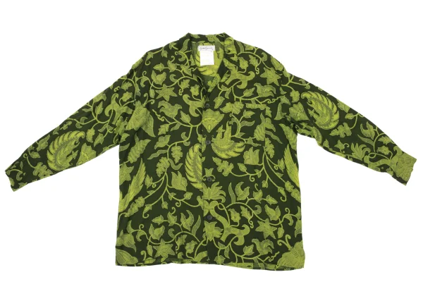 Yohji Yamamoto FEMME Rayon Botanical Print Open-collar Shirt K-170646_002