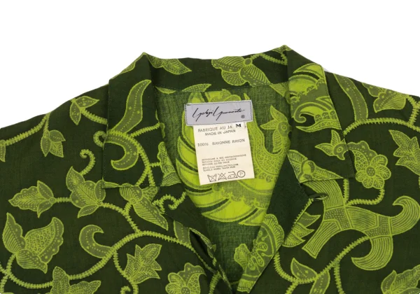 Yohji Yamamoto FEMME Rayon Botanical Print Open-collar Shirt K-170646_004