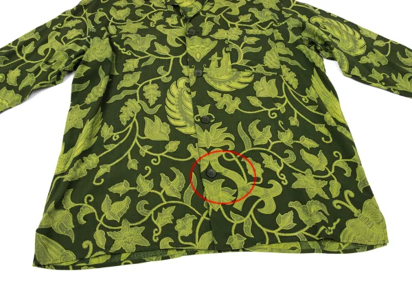 Yohji Yamamoto FEMME Rayon Botanical Print Open-collar Shirt K-170646_013