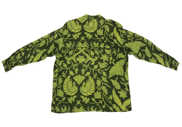 Yohji Yamamoto FEMME Rayon Botanical Print Open-collar Shirt K-170646_016
