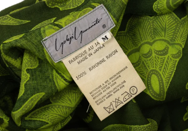 Yohji Yamamoto FEMME Rayon Botanical Print Open-collar Shirt K-170646_020