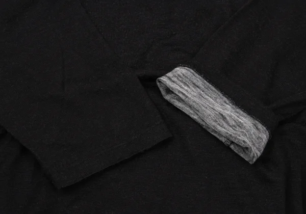 BLACK Scandal Yohji Yamamoto Suzume Uchida Wool Back Graphic Print Long Tops K-170652_009