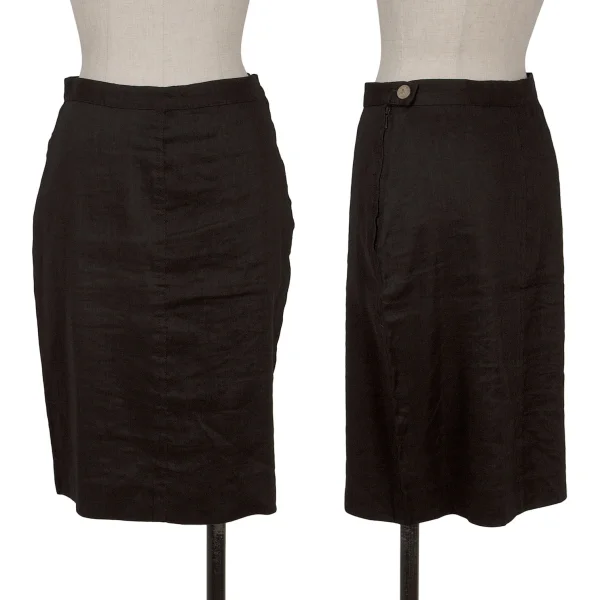 SONIA RYKIEL Linen Rayon Skirt Black 38 K-170660_001