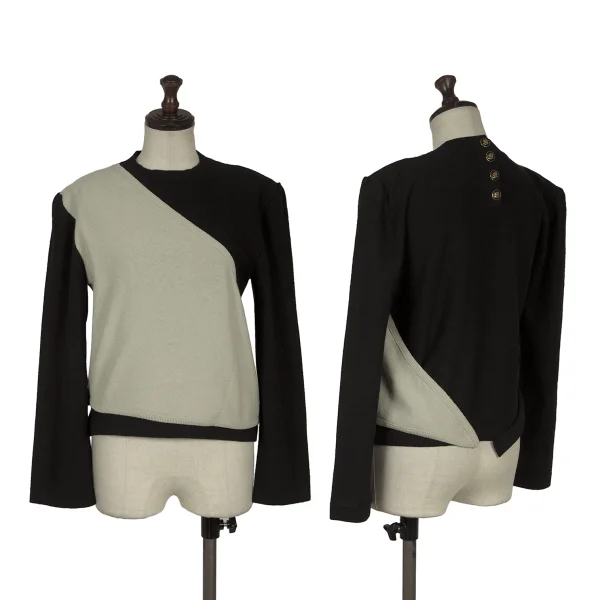 SONIA RYKIEL Wool Angola Harf Layered Knit Sweater Black,Beige 42 K-170667_001