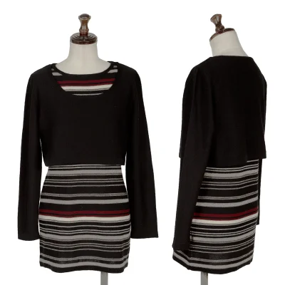 INSCRIPTION RYKIEL Wool Stripe Layered Knit Sweater