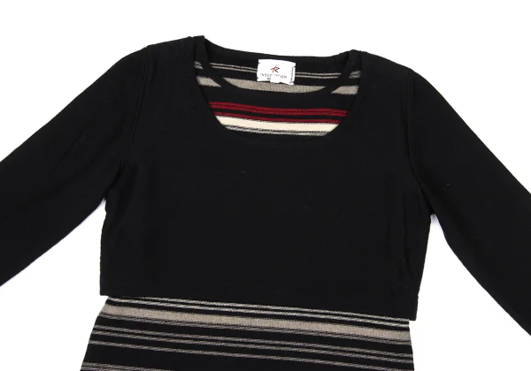 INSCRIPTION RYKIEL Wool Stripe Layered Knit Sweater K-170669_003