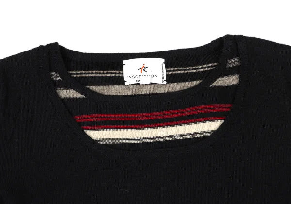 INSCRIPTION RYKIEL Wool Stripe Layered Knit Sweater K-170669_004