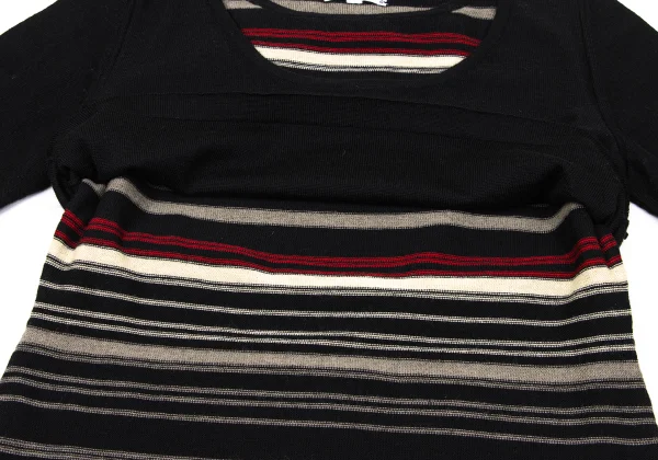 INSCRIPTION RYKIEL Wool Stripe Layered Knit Sweater K-170669_008