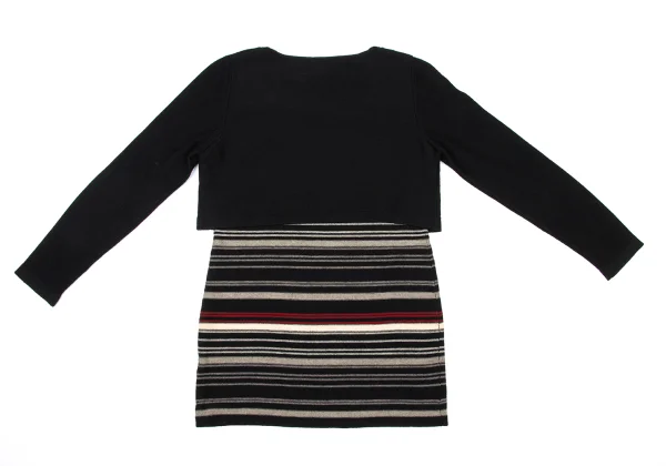 INSCRIPTION RYKIEL Wool Stripe Layered Knit Sweater K-170669_010