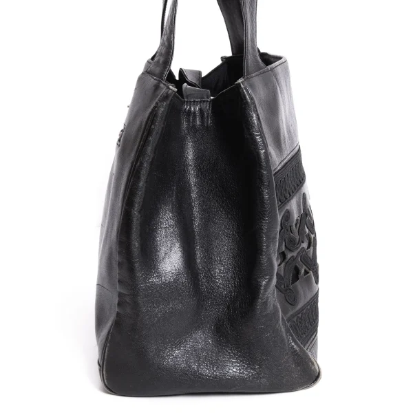 Jean Paul GAULTIER Embroidery Cutting Leather Tote Bag K-170677_008