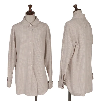 MARGARET HOWELL Cotton Check Round Collar Shirt