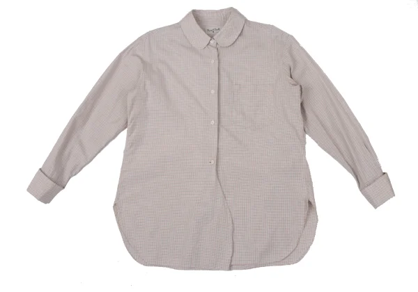 MARGARET HOWELL Cotton Check Round Collar Shirt K-170680_002