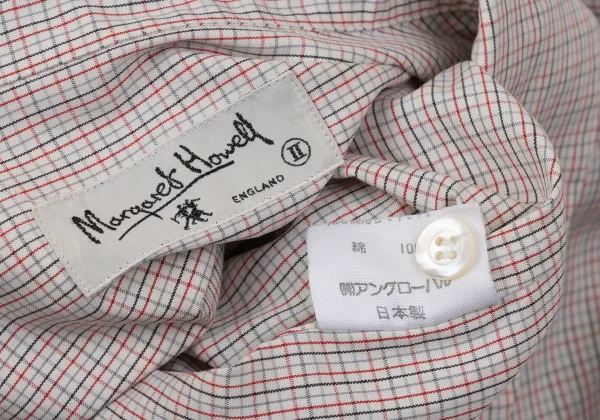 MARGARET HOWELL Cotton Check Round Collar Shirt K-170680_018