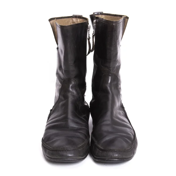Y's Fringe Side Zip Leather Boots K-170689_002