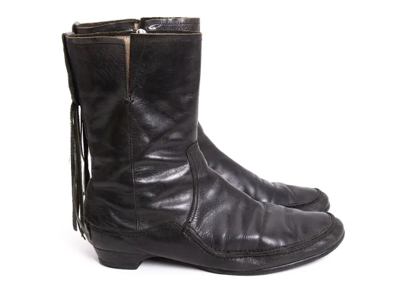 Y's Fringe Side Zip Leather Boots K-170689_007