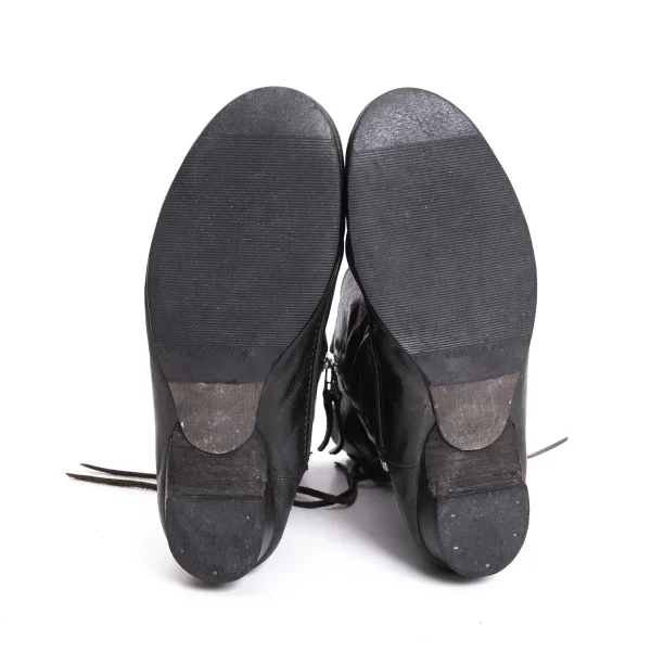 Y's Fringe Side Zip Leather Boots K-170689_012