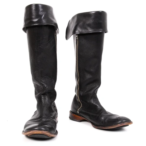 Y's Side Zip Leather Boots Black 4 (US About 7) K-170691_001